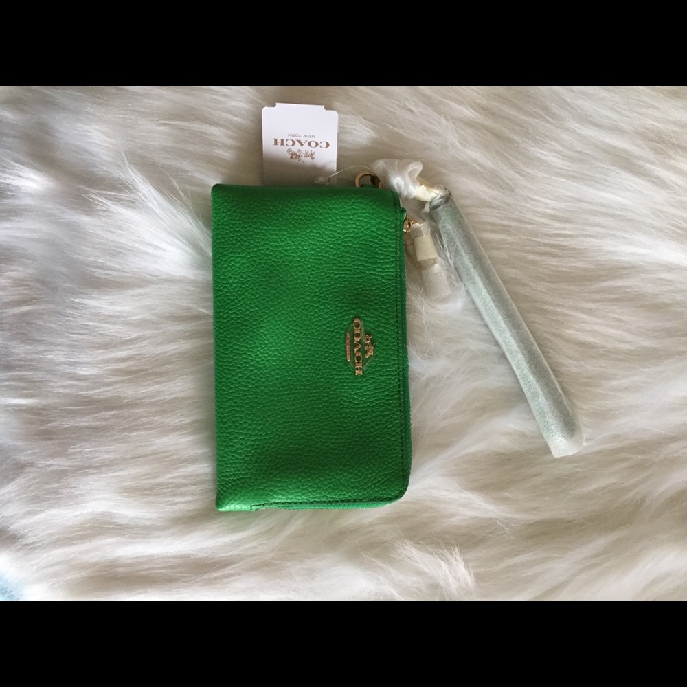 Coach double zip wristlet